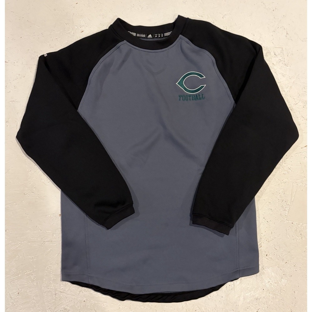 Adidas Crewneck Sweatshirt Football Gray Black Mens Medium‎ Pullover O89270